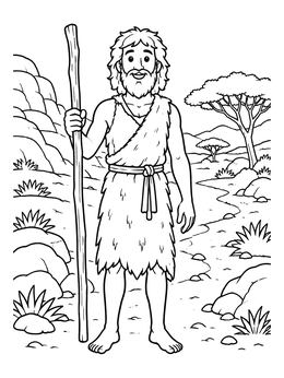 Free printable John The Baptist In The Wilderness coloring page
