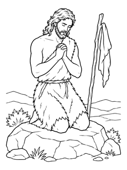 Free printable John The Baptist Kneeling In Prayer coloring page