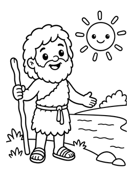 Free printable John The Baptist By The River coloring page