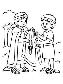 Free printable Jonathan Giving Gifts To David coloring page