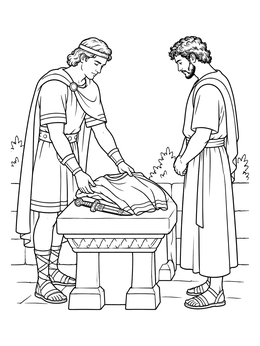 Free printable Jonathan Offering His Robe To David coloring page
