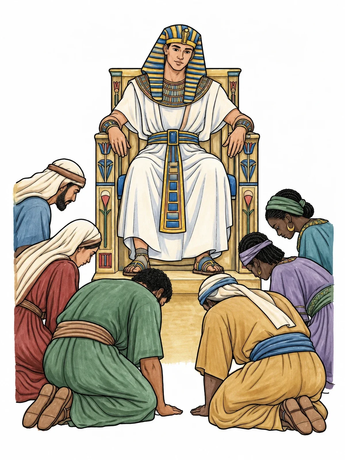 Colored example of the Joseph And His Bowing Brothers coloring page