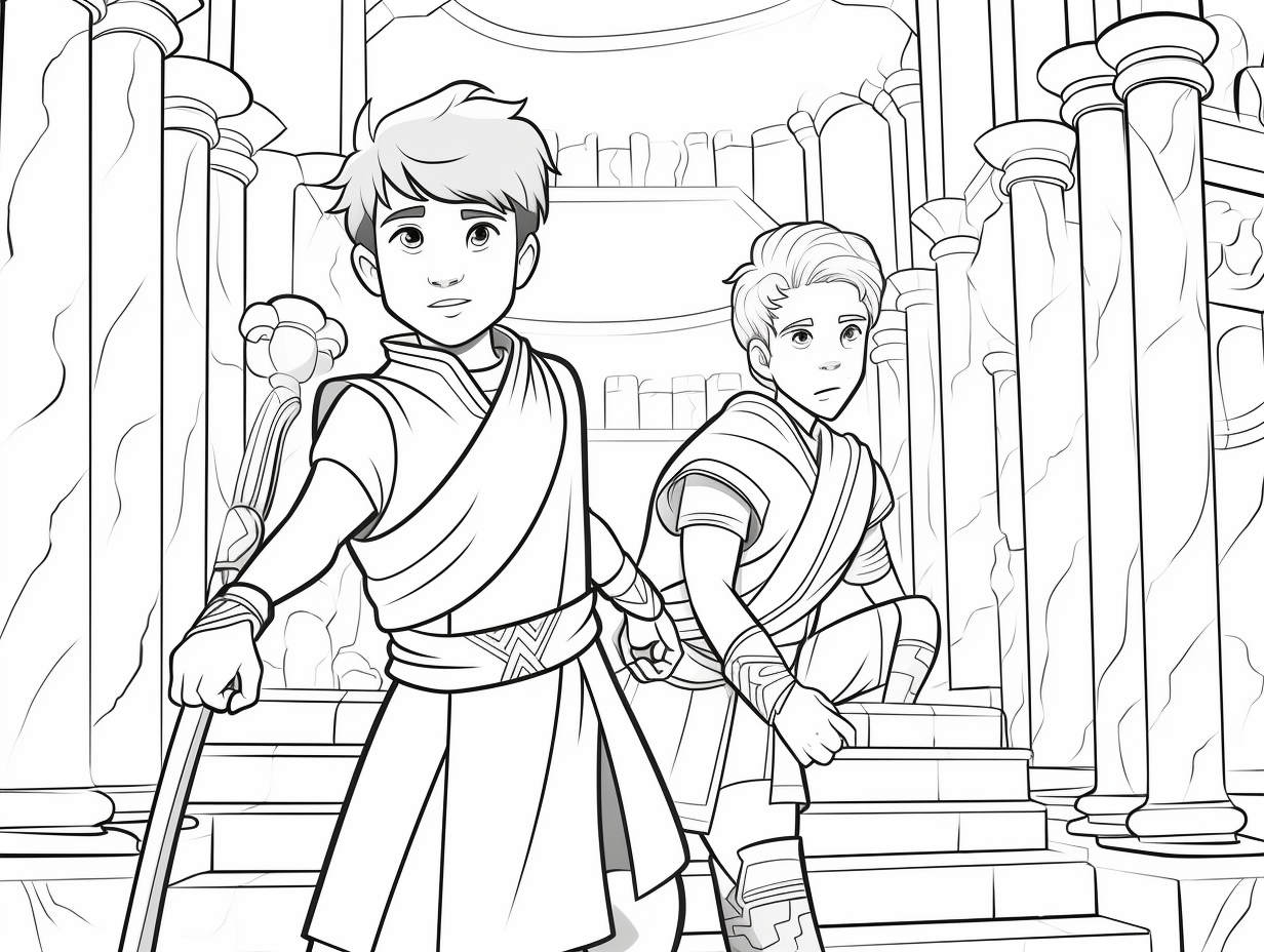 Joseph And Potiphar Story To Color - Coloring Page