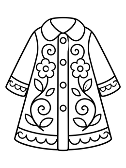 Free printable Decorative Floral Coat Of Many Colors coloring page