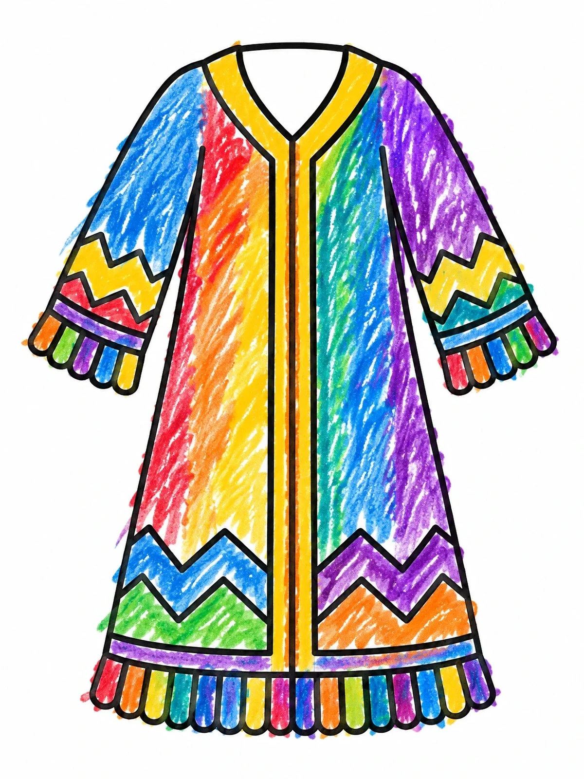 Colored example of the Joseph's Colorful Patterned Robe coloring page