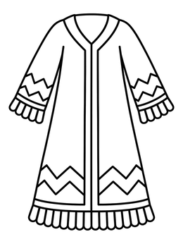 Free printable Joseph's Colorful Patterned Robe coloring page