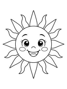 A cheerful sun shines brightly in this josephs dreams coloring page.