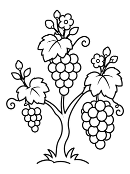 A flourishing grapevine illustration on this josephs dreams coloring page.