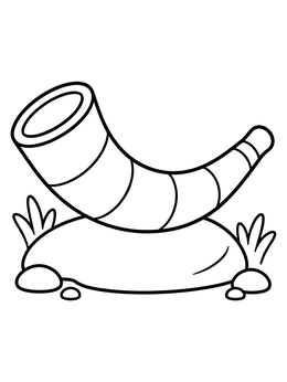 Free printable Biblical Shofar Horn On Stone coloring page