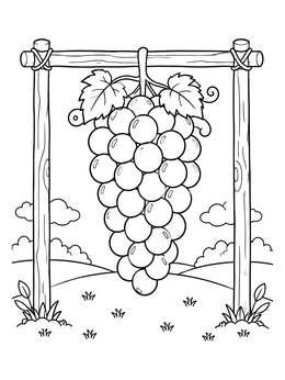 Free printable Giant Grapes From The Promised Land coloring page