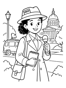 Free printable Friendly Reporter On The Scene coloring page
