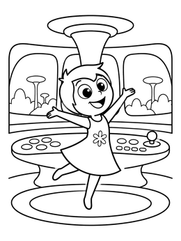 Free printable Joy Dancing In Mind Headquarters coloring page