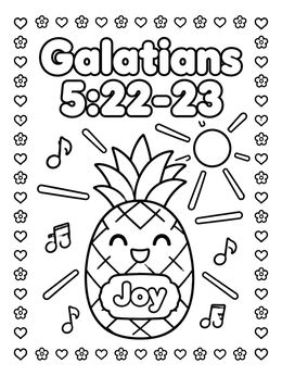 Free printable Joy Pineapple Fruit Of The Spirit coloring page
