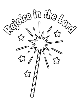 Free printable Rejoice Sparkler With Stars coloring page