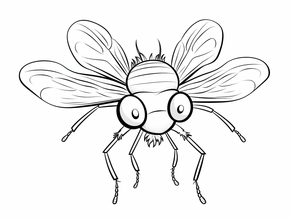 Joyful Fly Coloring Sheet - Coloring Page