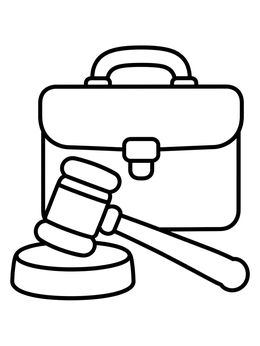 Free printable Judge Gavel And Lawyer Briefcase coloring page