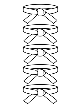 Free printable Stack Of Martial Arts Belts coloring page