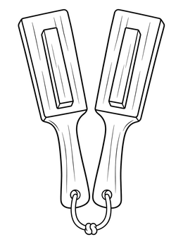 Free printable Traditional Martial Arts Wooden Clappers coloring page