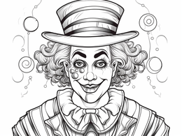 Colorful Clown Coloring Page - Coloring Page