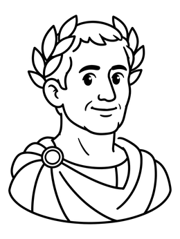 Free printable Julius Caesar With Laurel Wreath coloring page