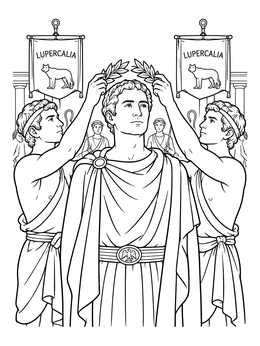 Free printable Julius Caesar Crowned With Laurel coloring page