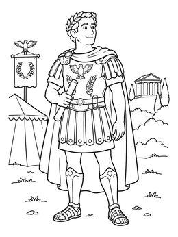 Free printable Julius Caesar In Roman Armor coloring page