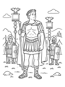 Free printable Julius Caesar With Roman Soldiers coloring page
