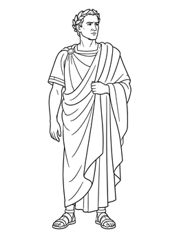 Free printable Julius Caesar In Roman Toga coloring page