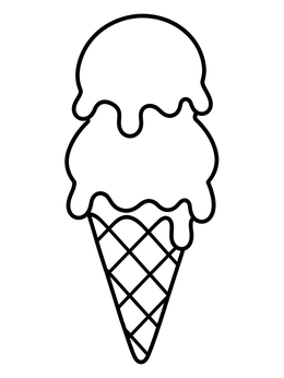 Free printable Double Scoop Ice Cream Cone coloring page