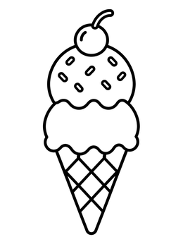 Free printable Sweet Summer Ice Cream Cone coloring page