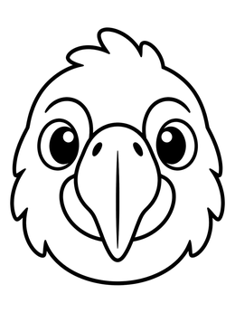 Free printable Cute Scarlet Macaw Face coloring page