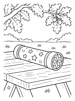 Free printable Kaleidoscope On A Picnic Table coloring page