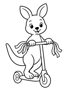 Free printable Cute Joey On A Scooter coloring page