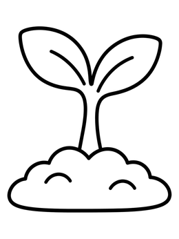 Free printable Sprouting Seedling In Garden Soil coloring page