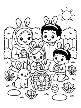 Kawaii Easter Coloring Book cover page