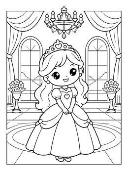 Free printable Princess In The Grand Ballroom coloring page