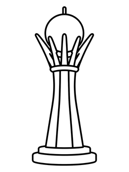 Free printable Simple Baiterek Tower In Astana coloring page