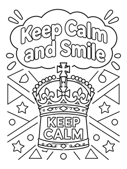 Free printable Keep Calm And Smile Crown Poster coloring page