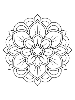 Free printable Symmetrical Floral Mandala coloring page