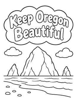 Free printable Keep Oregon Beautiful Beach Rocks coloring page