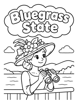 Free printable Derby Fan In The Bluegrass State coloring page