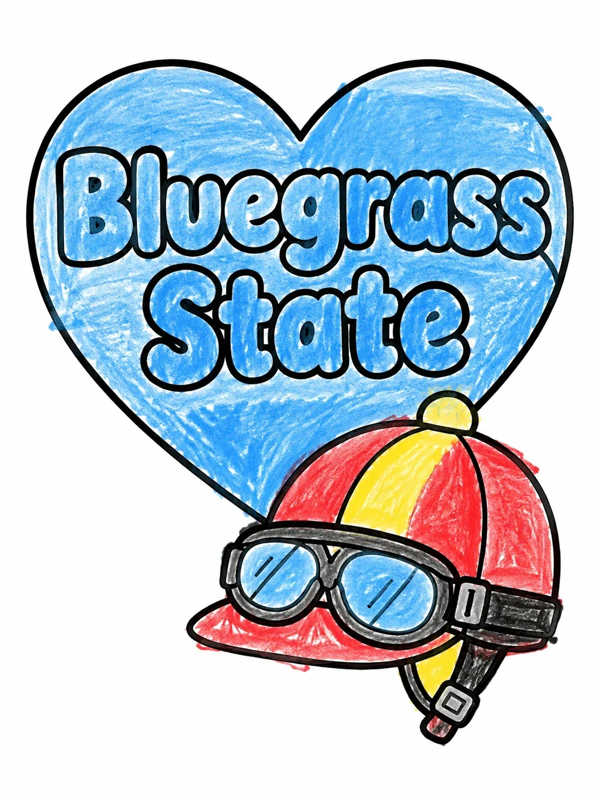 Colored example of the Bluegrass State Jockey Helmet And Goggles coloring page