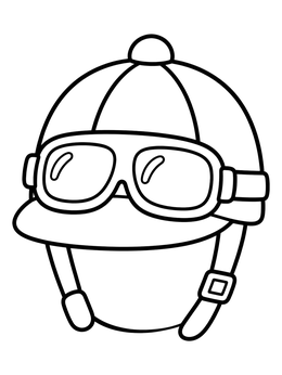 Free printable Jockey Helmet And Racing Goggles coloring page