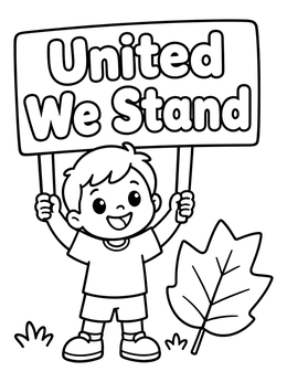 Free printable Boy Holding Kentucky Motto Sign coloring page