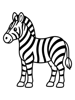 Free printable Cute Plains Zebra Standing coloring page