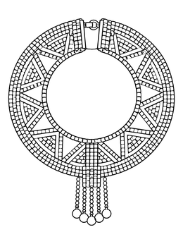 Free printable Traditional Maasai Beaded Collar Necklace coloring page