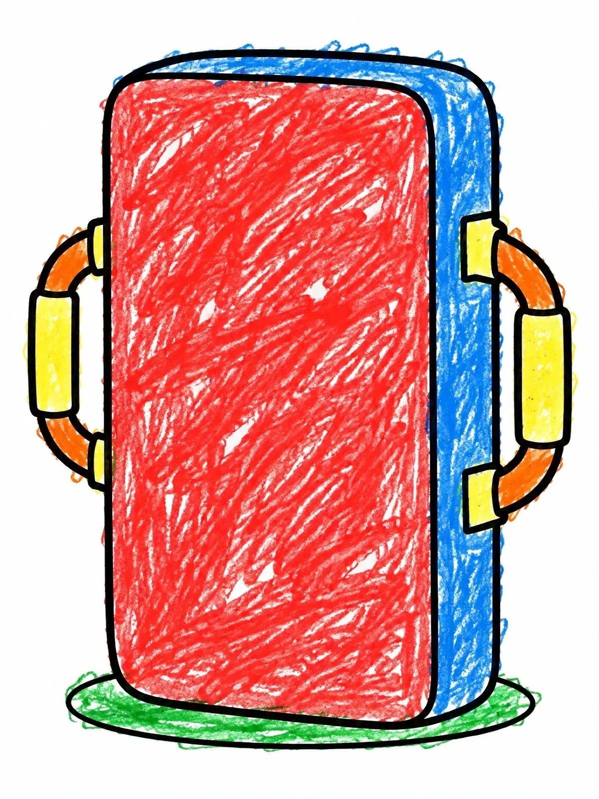 Colored example of the Kickboxing Strike Shield With Handles coloring page