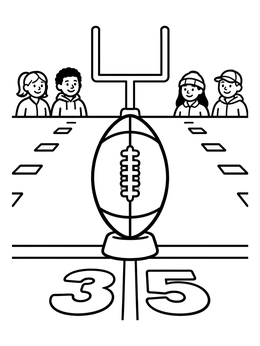 Free printable Kickoff Football On The Field coloring page