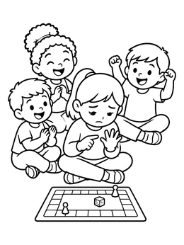 Free printable Counting To Five Board Game coloring page