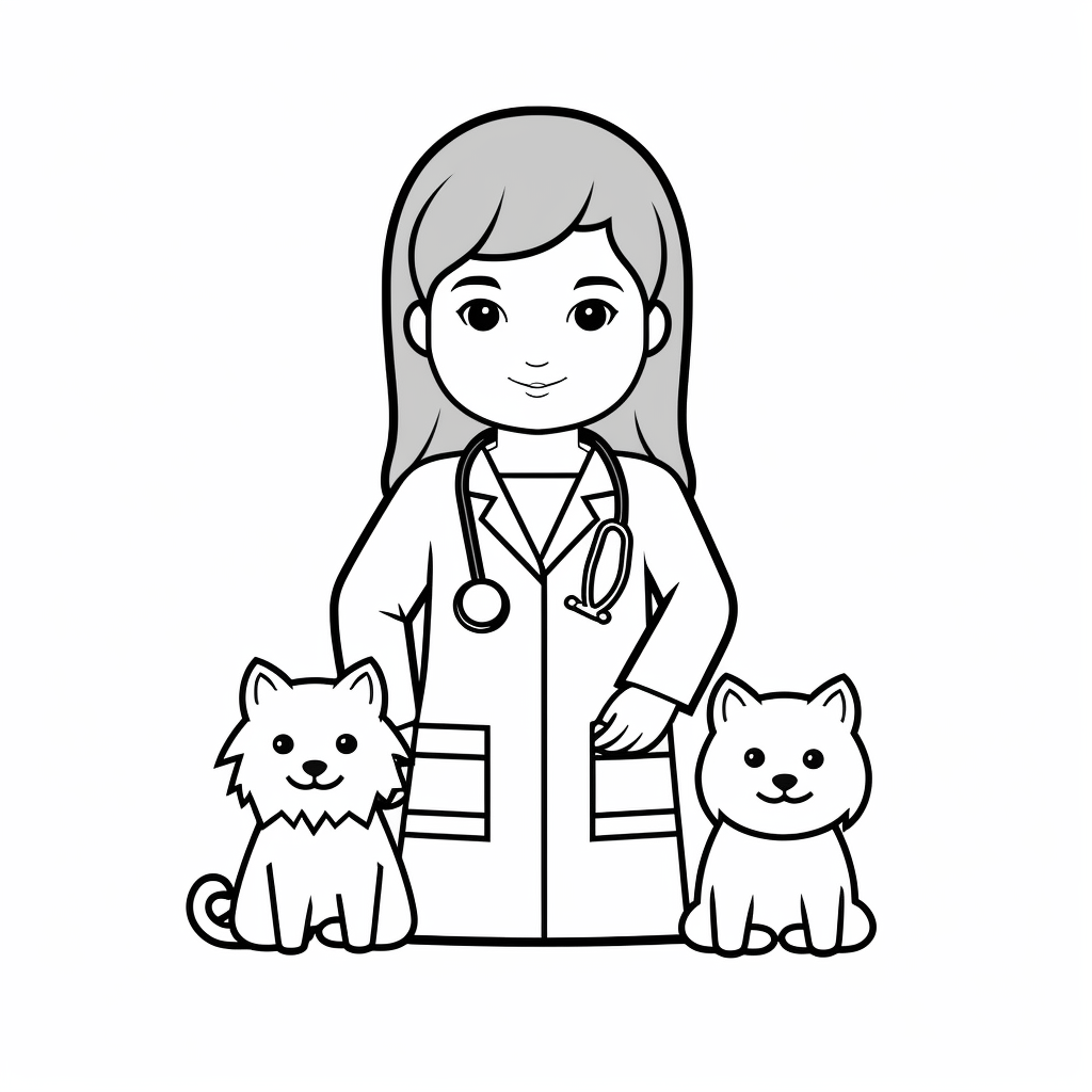 Kids' Favorite Veterinarian Coloring - Coloring Page